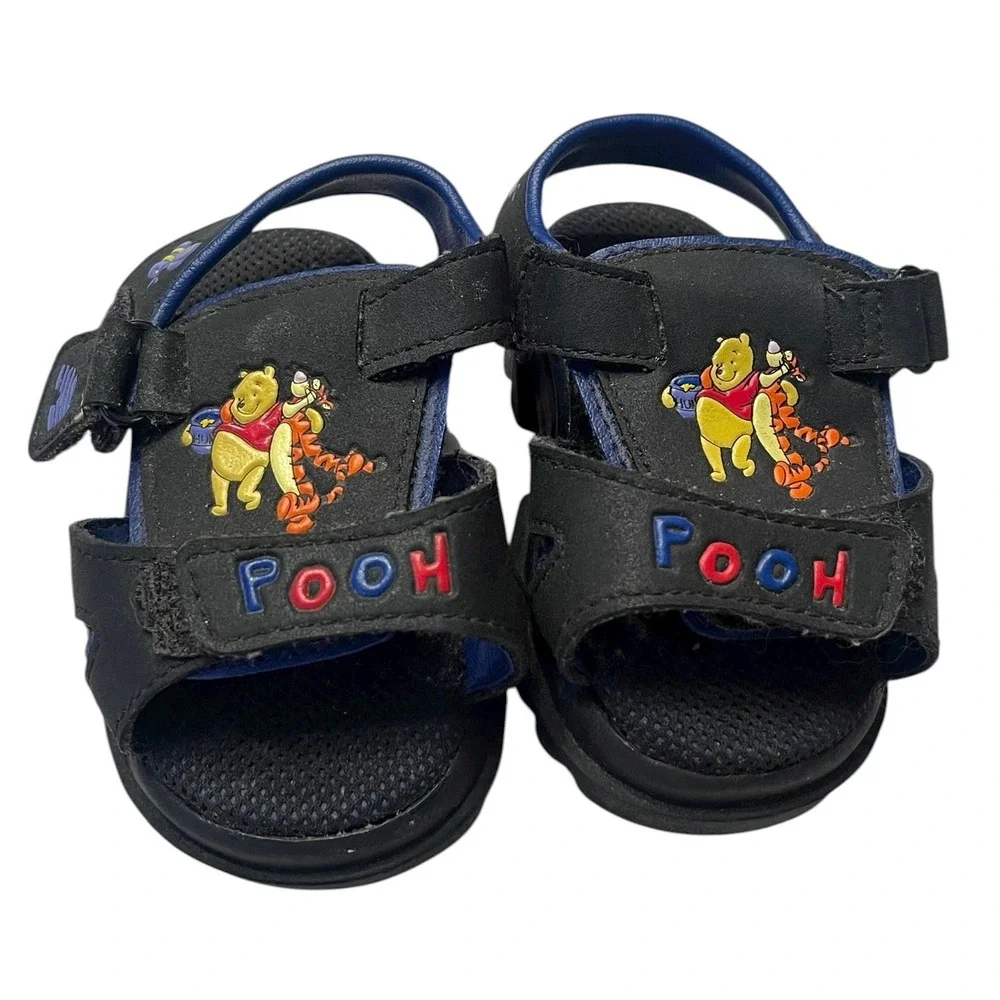Vintage Y2K Chunky Disney Winnie the Pooh Tigger Baby Toddler Sandals Size 3W